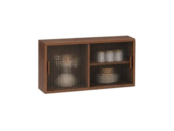 Gtzly Küchen-Aufbewahrungsorganizer aus Holz, Wandschrank mit Gewürzregal Verstellbarer Einlegeboden, Geschlossene Tür, für Kaffeebar, Esszimmer, Vorratskammer, Weinaufbewahrung(Brown,31in/80cm)