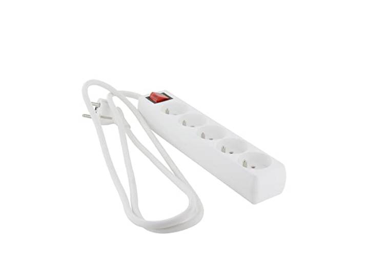 CHACON Multiprise 5 x 16 A avec Interrupteur - 1\,5 m - Blanc