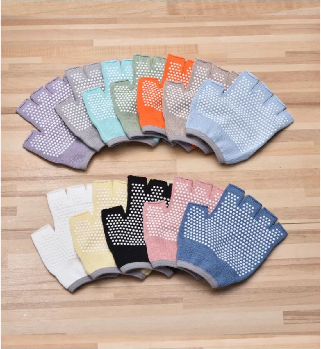 INF Ensemble de gants et chaussettes de yoga antidérapants - Idéal pour le Pilates, la danse et le fitness Violet