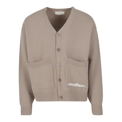 Strickjacke ANOTHER COTTON LAB "Another Cotton Lab Another Knit Cardigan", Herren, Gr. M, beige, 50% Baumwolle, 45% Polyester, 5% Elasthan, normal, V-Ausschnitt, Strickjacken Strickjacke