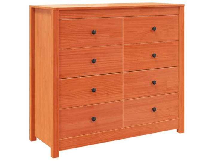 GHVBNMF Beistellschrank Kiefer Massivholz Wachsbraun 100x40x90 cm Rustikale Kommode fürs Schlafzimmer und Wohnzimmer mit geräumigen Schubladen und robuster Ablage bis 110 kg Belastbarkeit.