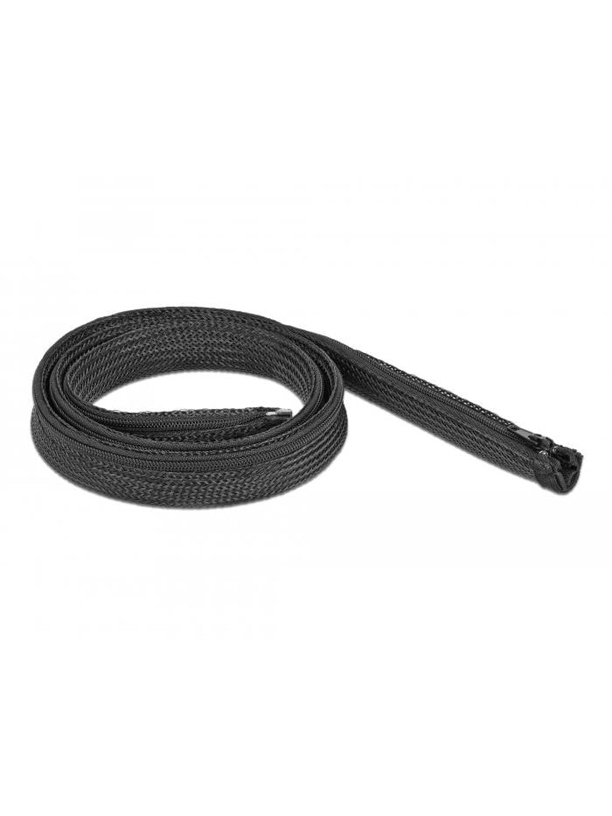 DeLOCK Braided Sleeve zip fastener heat-resistant 1m x 20mm black