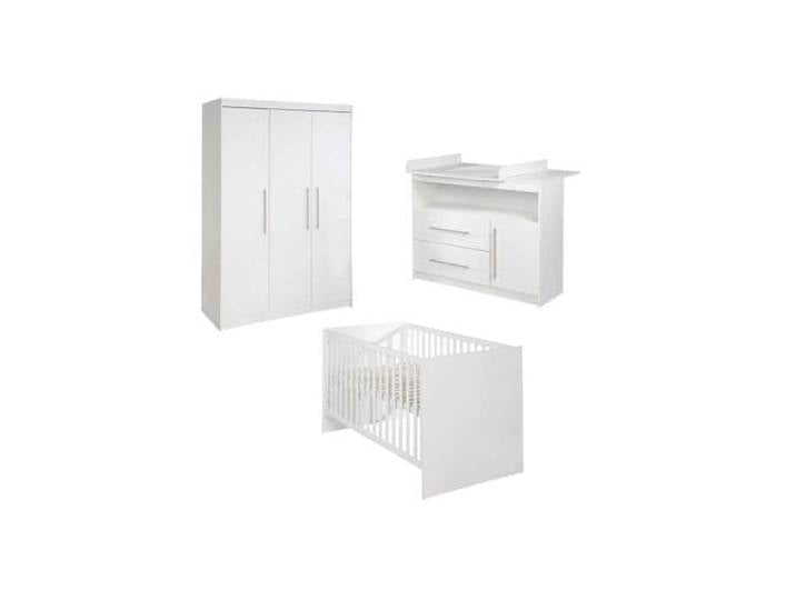 roba Zimmerset 'Maren', inkl. Kombi-Bett 70 x 140 cm, Wickelkommode breit & Schrank 3-türig Weiß