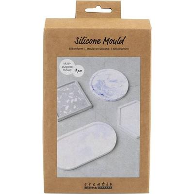 Creativ Company Silikonform Set: Quadrat, Kreis, Sechseck und Oval