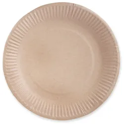 100x Pappteller rund aus Kraftpapier Ø 23 cm Braun