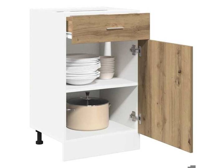Caisson de cuisine Brun - Armoire à tiroirs de cuisine - Armoire à vitrine -  Lyon  - avec rangement - chêne artisana11