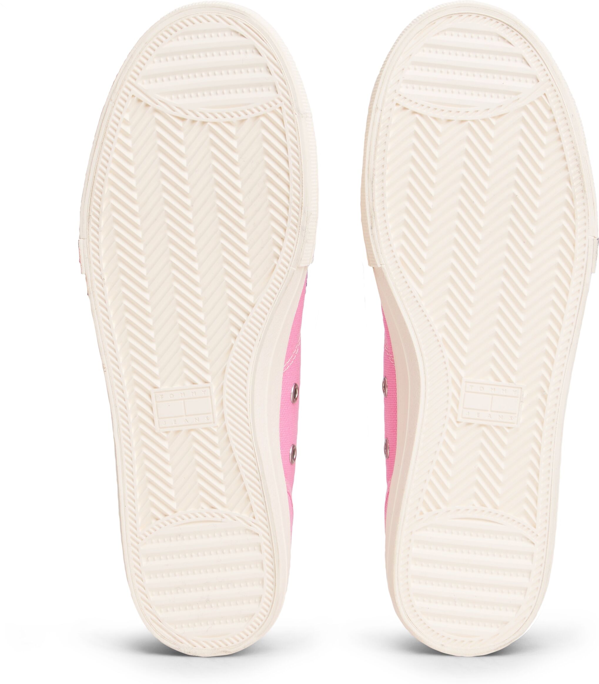 Plateausneaker TOMMY JEANS "ARCHIVE Y2K", Damen, Gr. 35, Textil, pink (rosa), unifarben, Schuhe Plateausneaker, Freizeitschuh, Halbschuh, Schnürer im Retro-Look mit Label im Plateau rosa 35, Textil