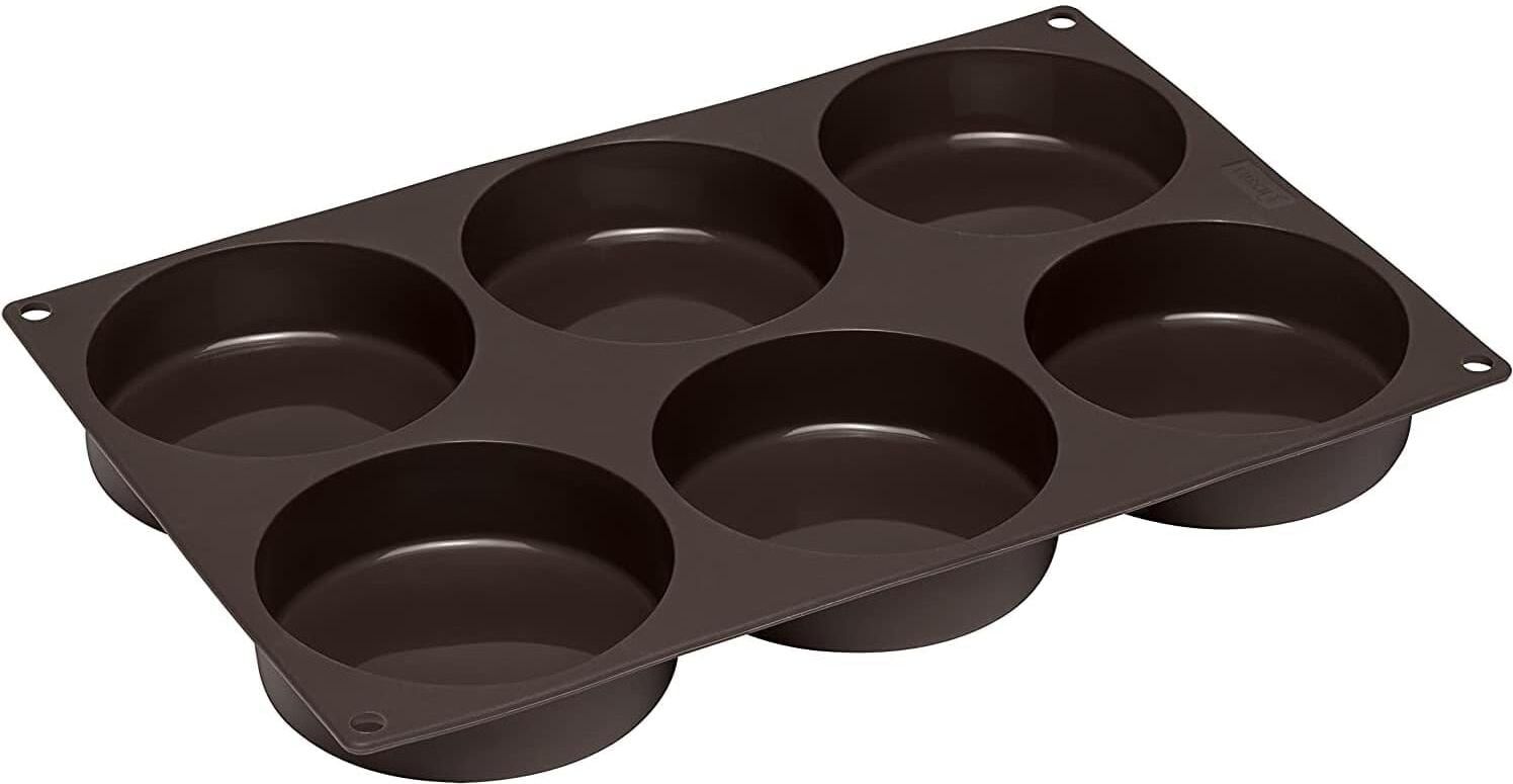 Backform LURCH "Burger Buns M, Braun", braun, Ø:8,5cm, Silikon, Küchenformen, Backform braun Ø 8,5cm