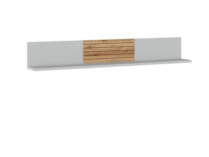 möbelando Wandboard >Alverno< in Asche/Coast Evoke Eiche Lamelle-Dekor - 160x24x20 (BxHxT)