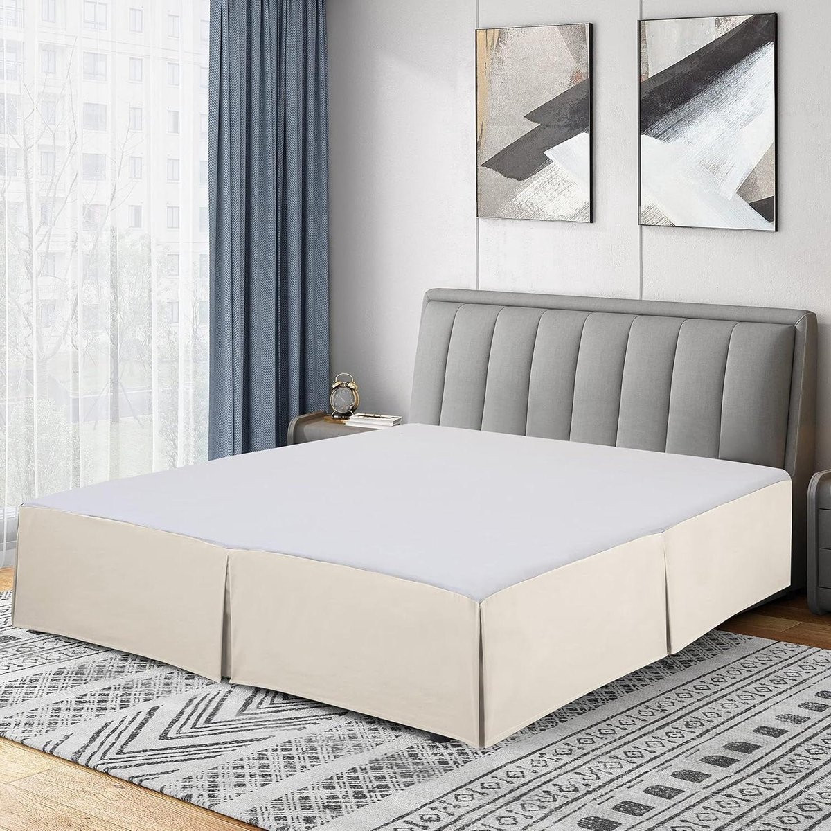 Bedrok Microfiber Geplooide Rok Kokosmelk - Twin Maat