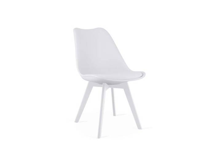 Chaise blanche à pieds blancs - LEOBERT - Modèle MARK - 1 pièce - 82 x 49 cm - Hauteur d'assise 47 cm