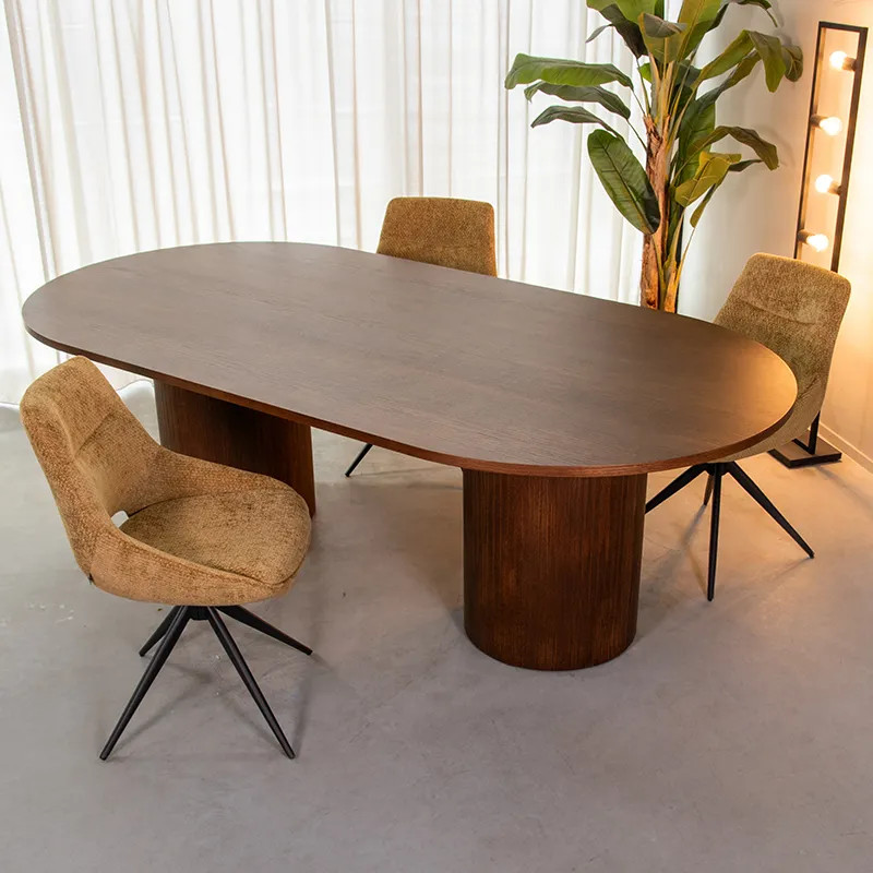 Label51 Eetkamertafel Oliva Walnoot en Eiken - 240 cm