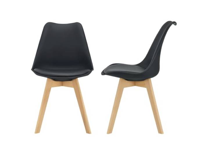 Helloshop26 Esszimmerstühle für Küche, Kunststoff, Buche, 81 cm, Schwarz, 2 Stück, 03_0002772