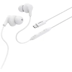 In-Ear Kopfhörer USB-C weiß, mit Mikrofon und Kabelknickschutz