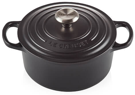Le Creuset Signature Satin Black Cast Iron 22cm Round Casserole