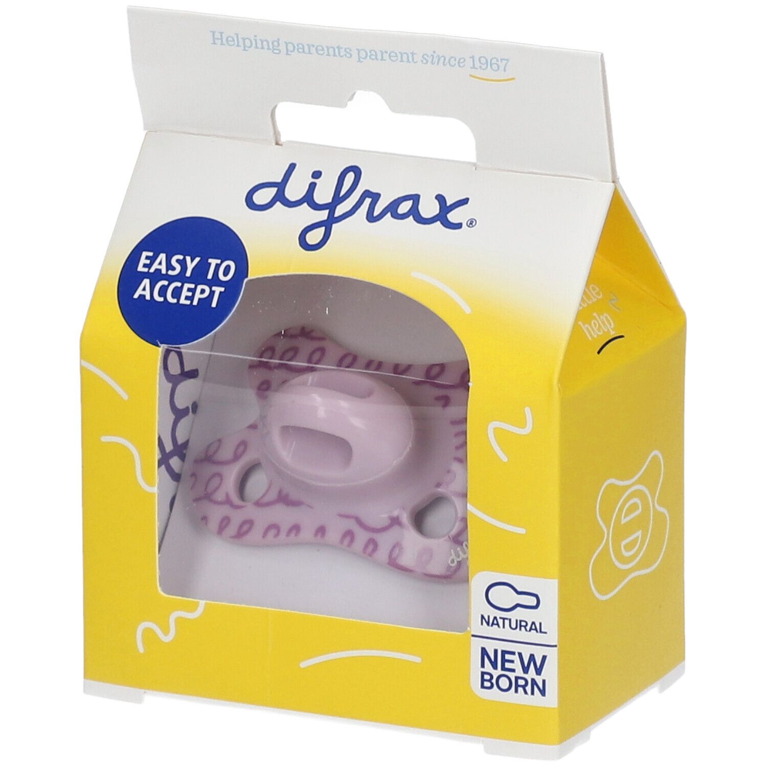 Difrax Fopspeen Natural Assortiment -2/+2M 1 St Schnuller