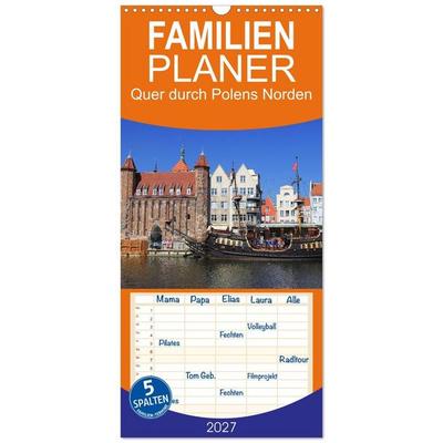 Familienplaner 2027 - Quer durch Polens Norden mit 5 Spalten (Wandkalender, 21 x 45 cm) CALVENDO