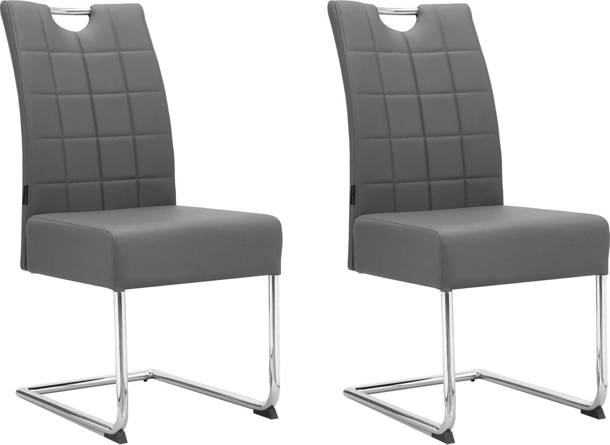 Notio Living Osaka Eetkamerstoel - 2 stuks - Lichtgrijs PU