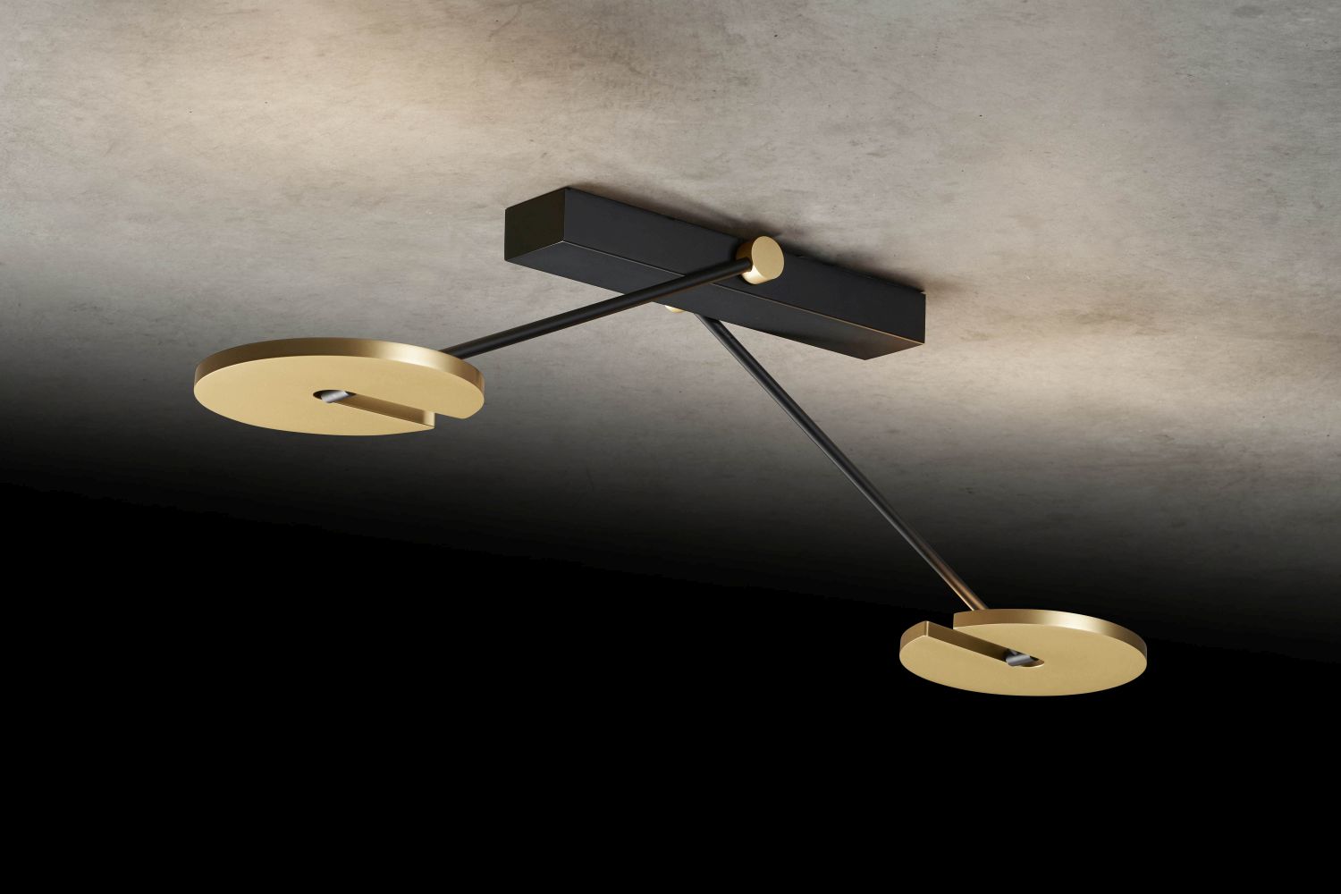 Holtkötter LED-Deckenleuchte JANUS 100cm schwarz/Messing 2183-2-59 4251322701151