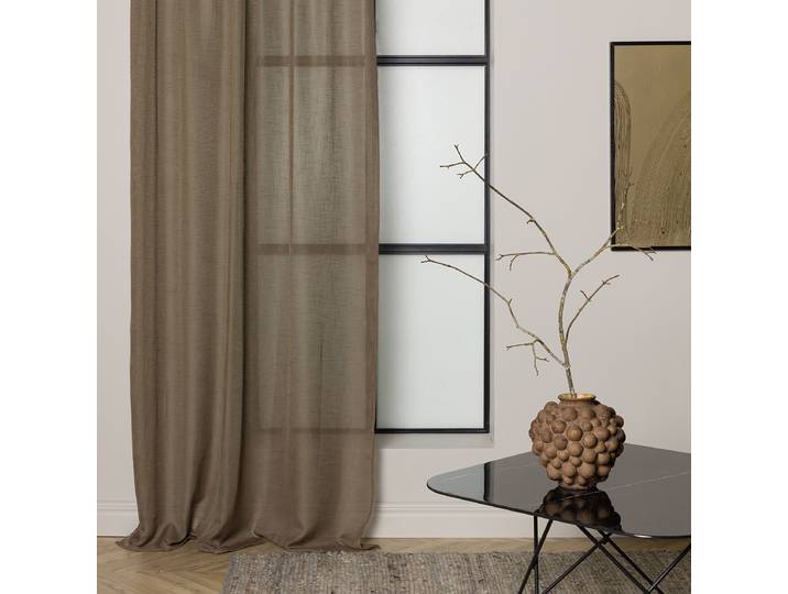 Rideau prêt à poser Kaya 140 x 290cm Marron/Marron