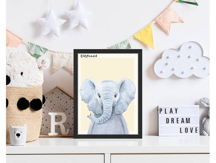 Tableau déco Elephant 33 x 43cm Multicolore