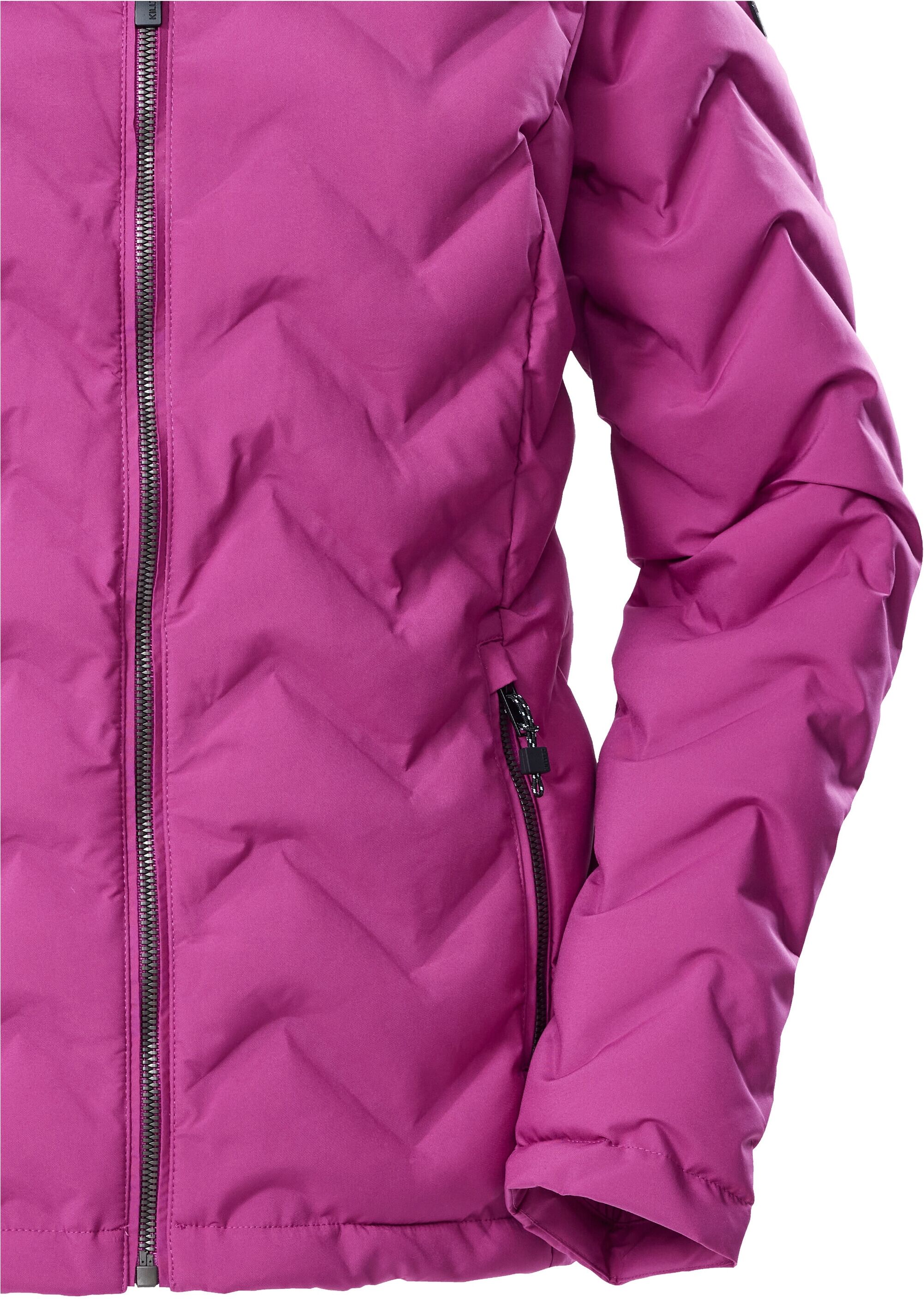 Steppjacke KILLTEC "KOW 23 WMN QLTD JCKT", Damen, Gr. 40, rosa (pink), Oberseite: 100% Polyester.Rückseite: 100% Polyester.Füllung: 100% Polyester, Jacken Steppjacke, Wasserabweisende Damenjacke mit verstellbarer Kapuze und Taschen pink 40