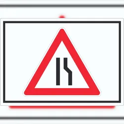 HB-Druck Aufkleber Achtung Verengte Fahrbahn rechts Symbol A9 (37x52mm)