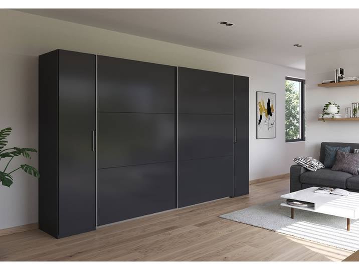 Armoire combinée Kronach 354cm Gris/Gris métallisé Argenté