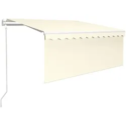 vidaXL Markise Automatisch mit Rollo LED Windsensor 3,5x2,5m Creme