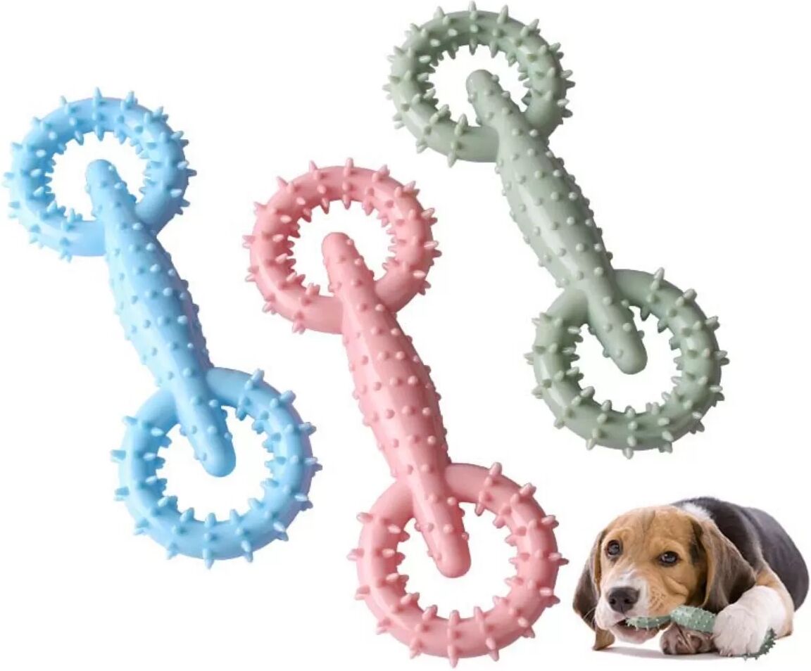 INF Jouet à mâcher TPR pour chien - Jouet de dentition interactif pour chiots et chiens Vert
