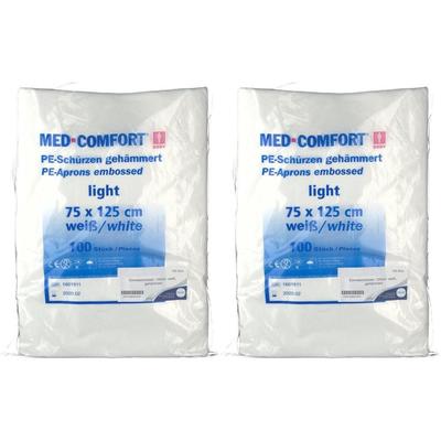 Einmal Schürzen PE 125 cm weiß 2x 2x100 St