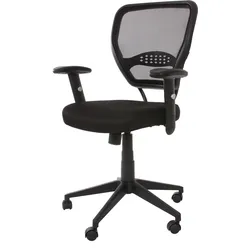 Profi-Bürostuhl Chicago, Chefsessel Drehstuhl, 150kg belastbar, Stoff/Textil ~ schwarz mit Armlehnen