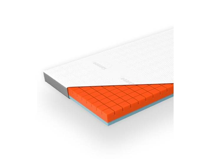 Genius eazzzy Premium Cube Topper – 80 x 200 cm, Höhe 9 cm, ergonomischer Matratzentopper, 2 in 1 Wende-Topper mit Fester und weicher Seite, Atmungsaktiver Mesh-Bezug, mit Eckschlaufen, waschbar