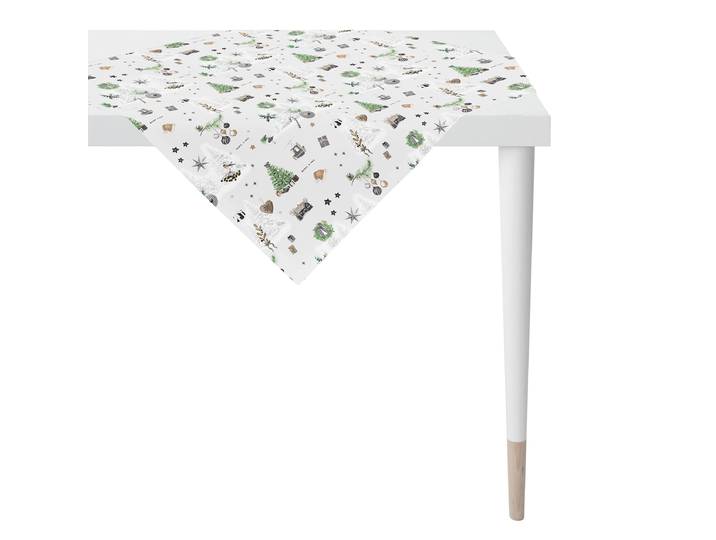 Nappe 3710 88 x 88cm Blanc/Blanc/Vert