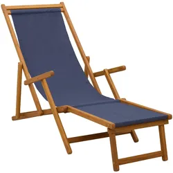 vidaXL, Liegestuhl, Stabiler Eukalyptus-Holz-Sonnenlieger (61 cm)