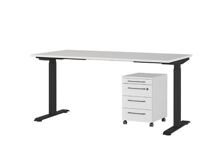 Ensemble de bureau Agenda - Type A 160cm Gris/Gris lumineux