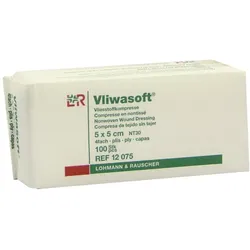 Lohmann Rauscher Vliwasoft Vliesstoffkompresse 4 - fach 100 Stück - 5 x 5 cm 100 St