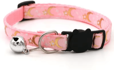 Inspire Picks Paw Charm Footprint Pet Collar With Bell Adjustable Cartoon Paw Print Collar For Cats Kittens & Puppies c Pink