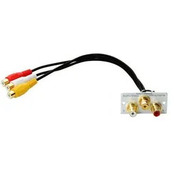 Kindermann Konnect 50 alu - Video/ 7444000530 Audio L/R Blende 1/2 50x50 Kabelpeitsch (0.18 m), Videokabel, Silber