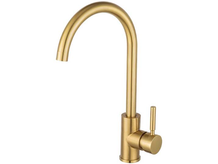 Robinet de cuisine en acier inoxydable doré, lavabo en or brossé, robinet de cuisine mixte d'eau chaude et froide