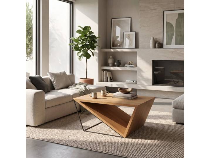 Void-Couchtisch aus massivem Holz 120x60 cm Danzz