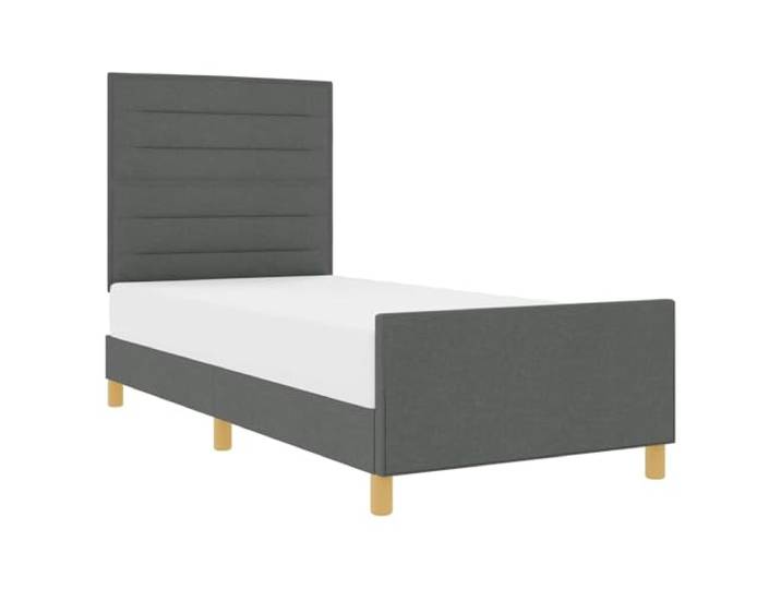 KKgypkn Plattformbett 90x190 cm mit Kopfteil, Bettgestell Stoff in Dunkelgrau – minimalistisches Design mit Stabiler Schaumfüllung, inklusive Kopf- und Fußteil für zusätzliche Stabilität