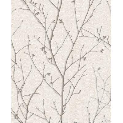 Vliestapete BOUTIQUE "Water Silk Sprig ivory", silber (weiß), B:0,52m L:10m, Vlies, Tapeten, 1000 cm Länge