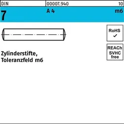 Zylinderstift DIN 7 1,5 m6 x 16 A 4 DIN 7 500 Stück