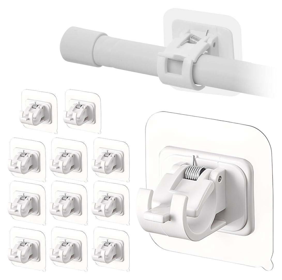 Dripio 12 zelfklevende gordijnhaakjes van PVC, wit
