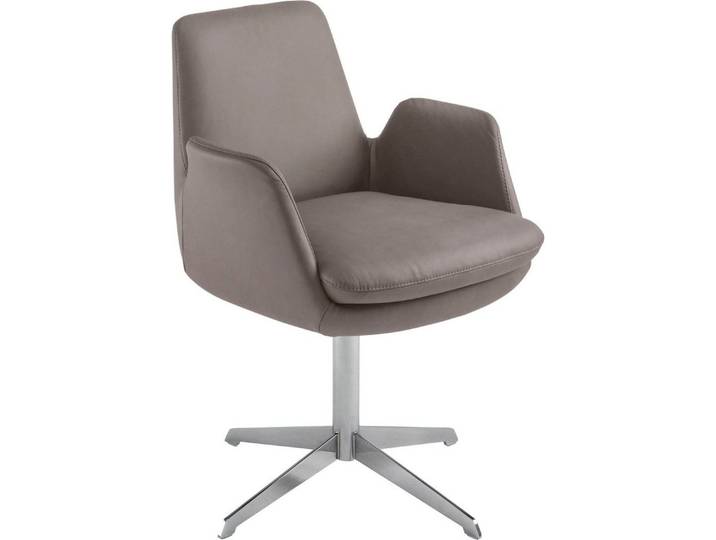 K+W Komfort & Wohnen Drehstuhl Cube, Rückholfunktion, Untergestell Edelstahloptik