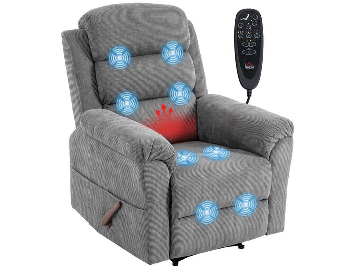 HOMCOM Relaxsessel Fernsehsessel mit Wärme und Vibrationsmassage, Seitentasche
