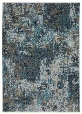 Style Haven Hendrix Abstract Shadows Blue/ Grey Fringe Edge Area Rug