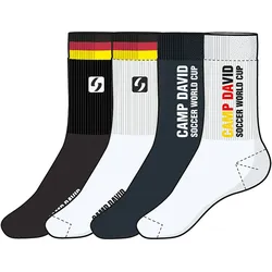 4er Pack CAMP DAVID Casual Legend Crew Socken Herren 3121 - high risk red & 9991 39-42