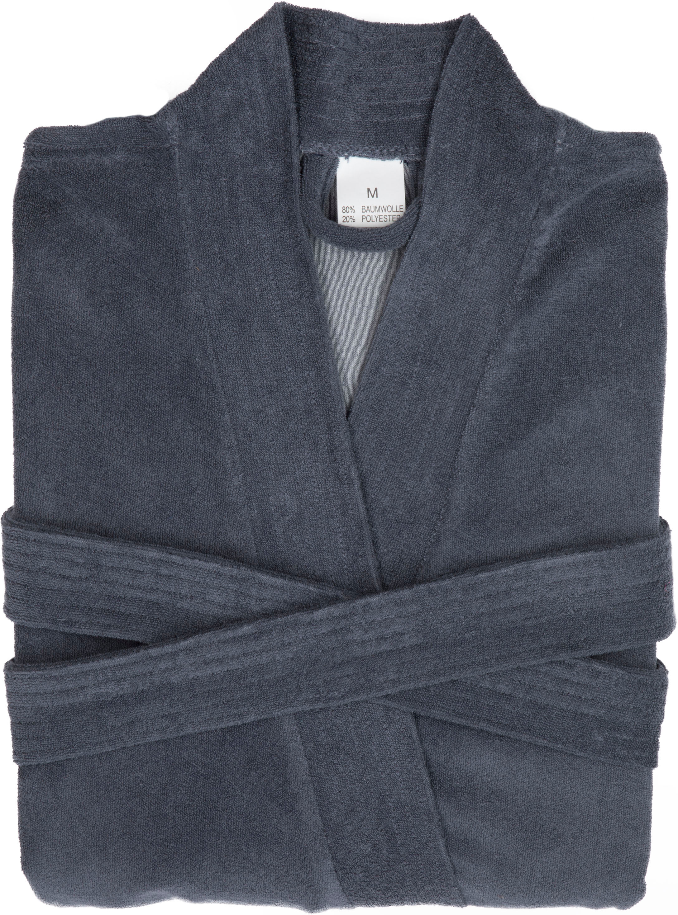 Bademantel FRAMSOHN FROTTIER "Leichter Bademantel Herren" Gr. S, grau (anthrazit), L:120cm, Jersey, Hausmäntel, Bademantel, Besonders leichter Jerseybademantel anthrazit S L: 120cm, N-Gr